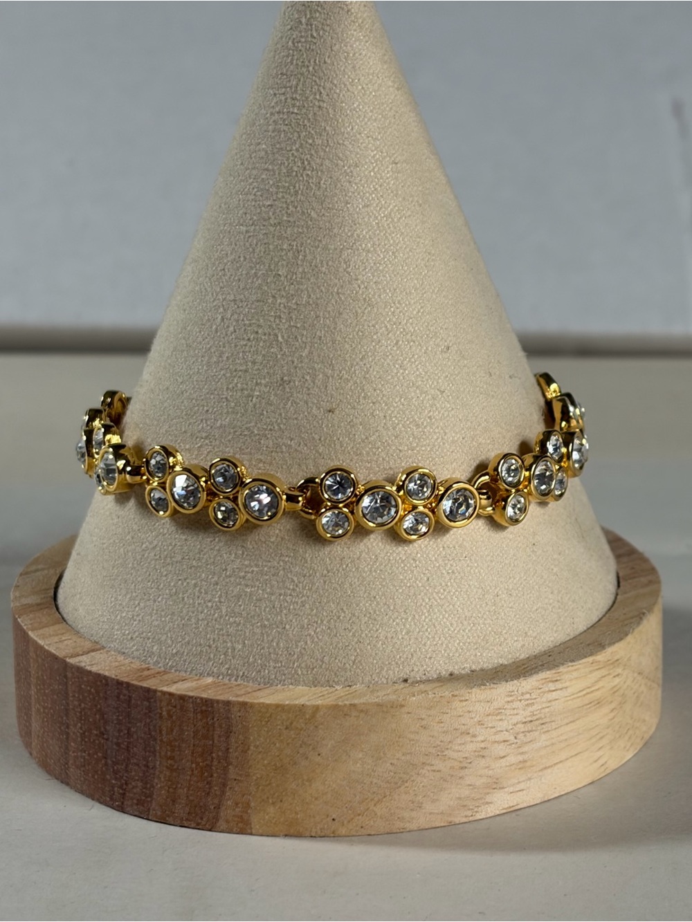Vintage Swarovski Gold Tone Clear Rhinestone Tennis Bracelet NWT